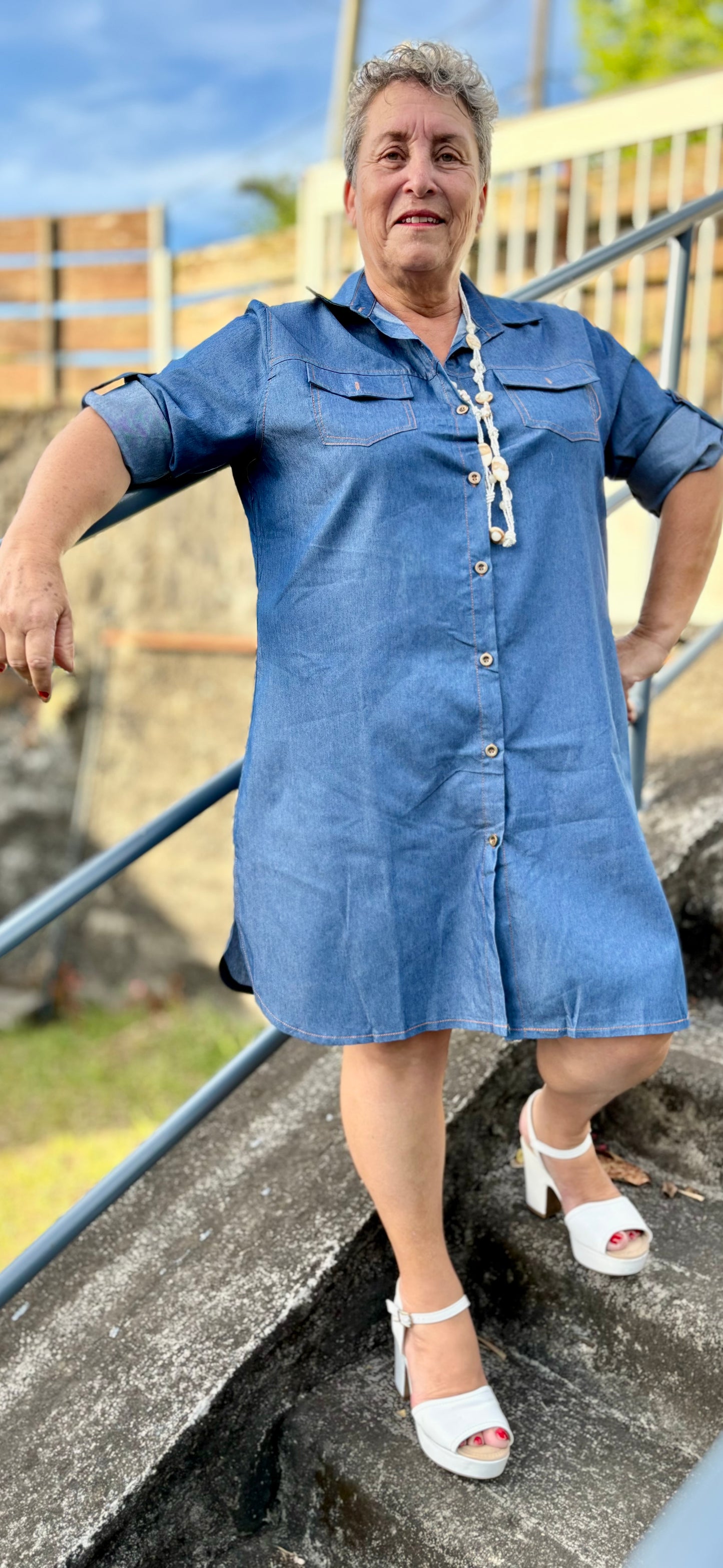 Robe fluide imitation jean