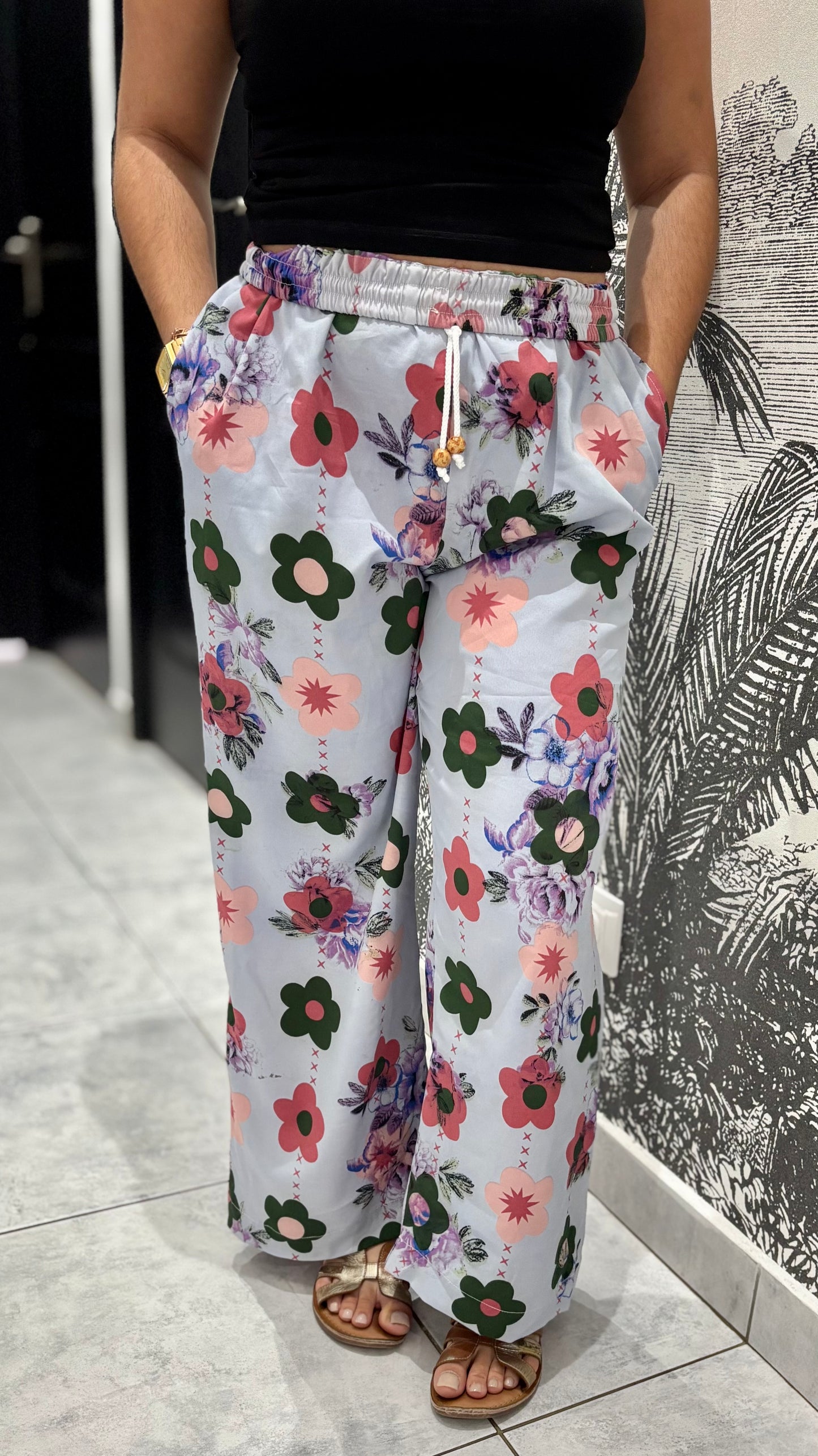 Pantalon fluide M divers motifs
