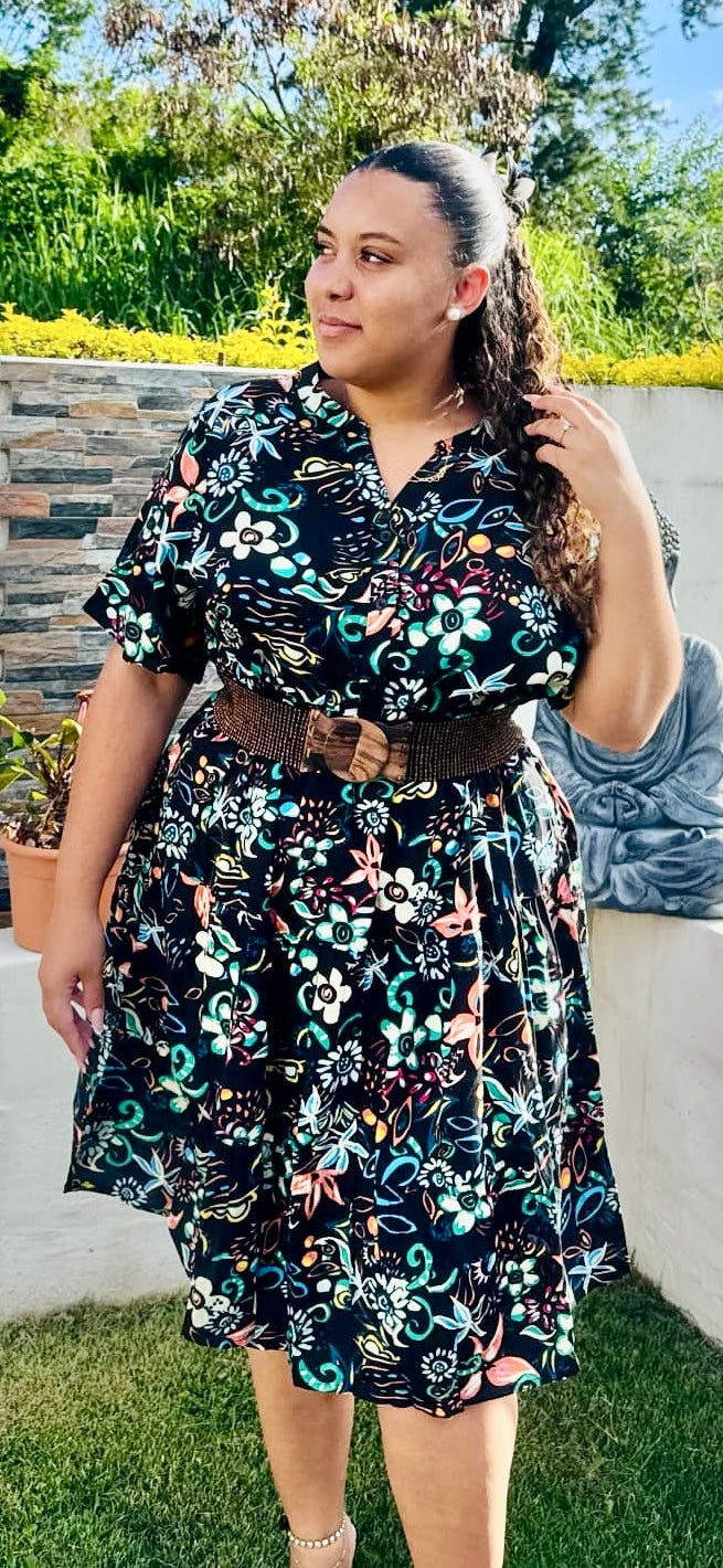 Robe imprimée manches courtes