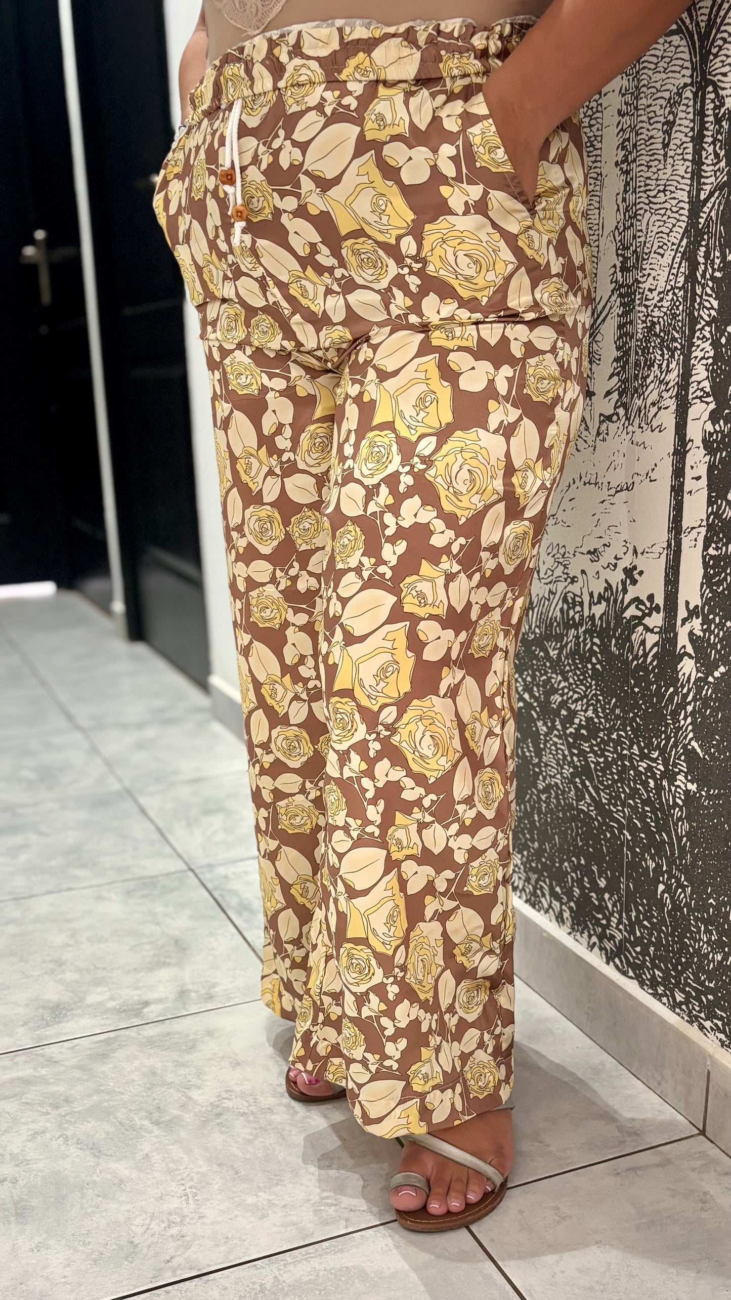 Pantalon fluide L divers motifs