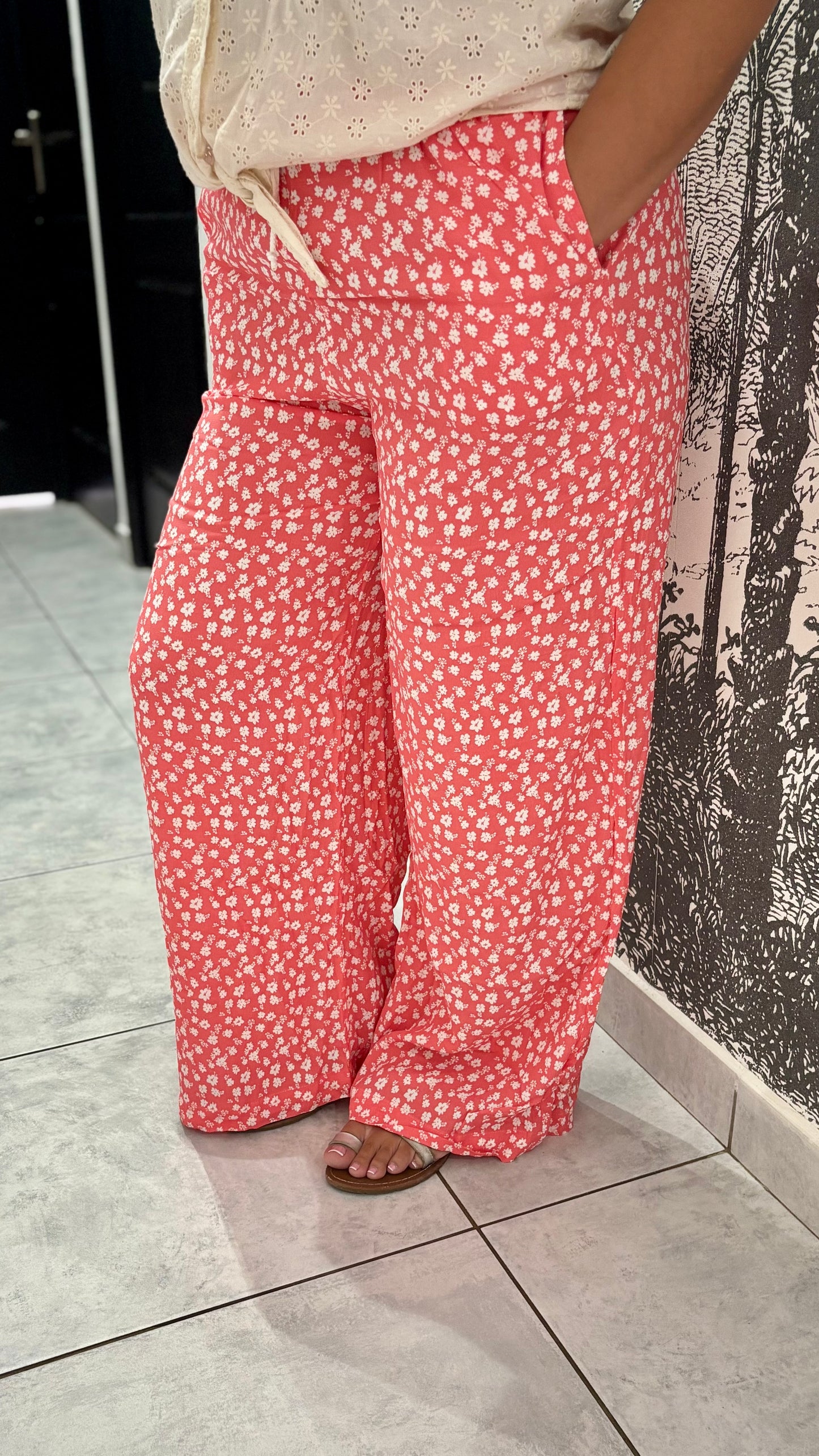 Pantalon fluide L divers motifs