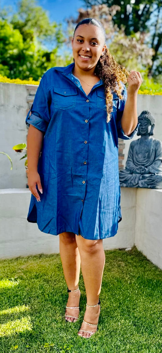 Robe fluide imitation jean