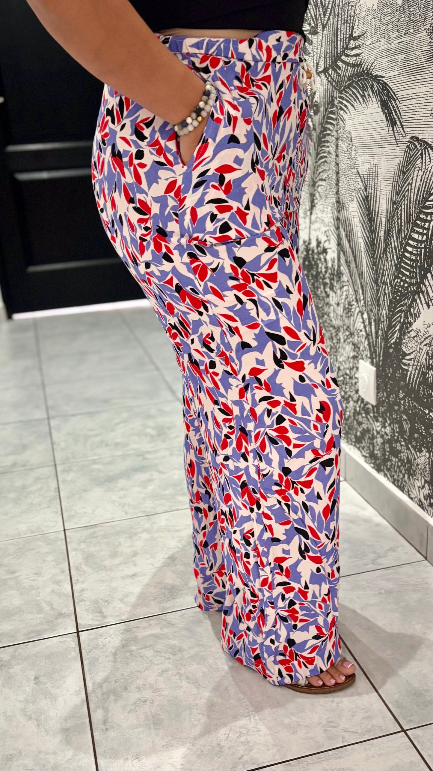 Pantalon fluide L divers motifs