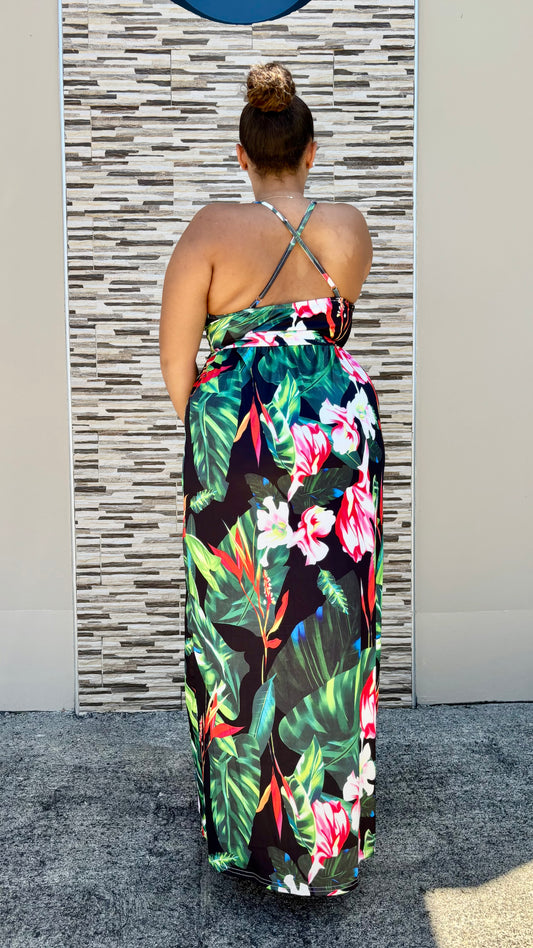 Robe longue fleurie