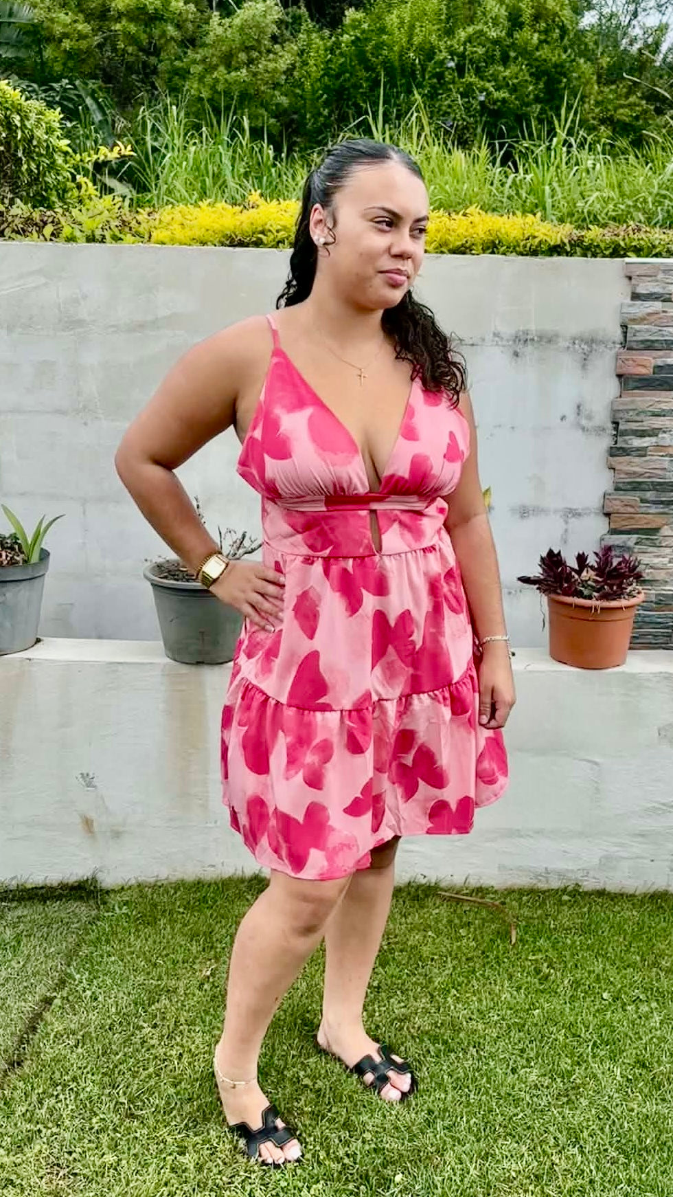 💗 Robe courte fleurie Pink Blossom