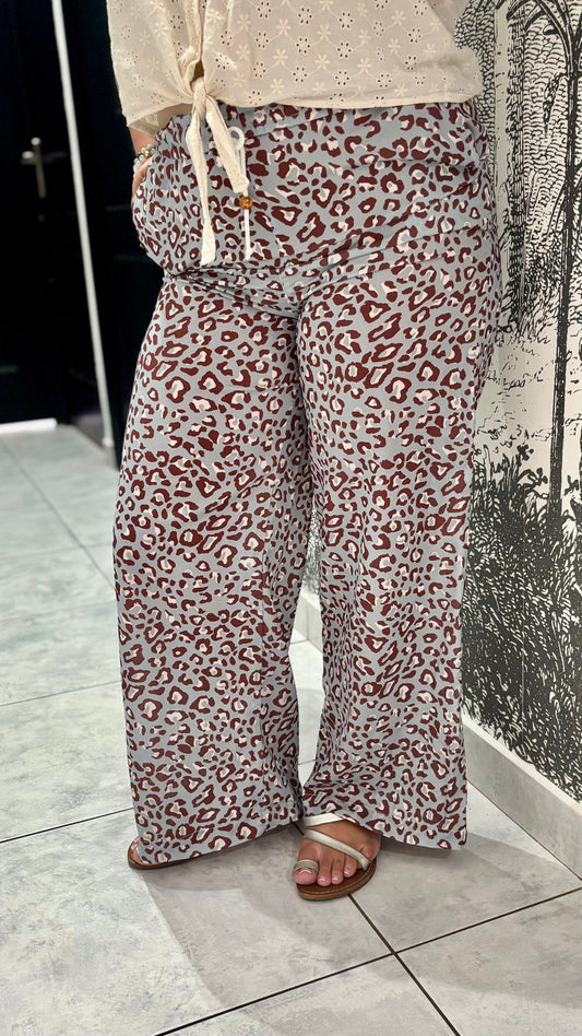 Pantalon fluide L divers motifs