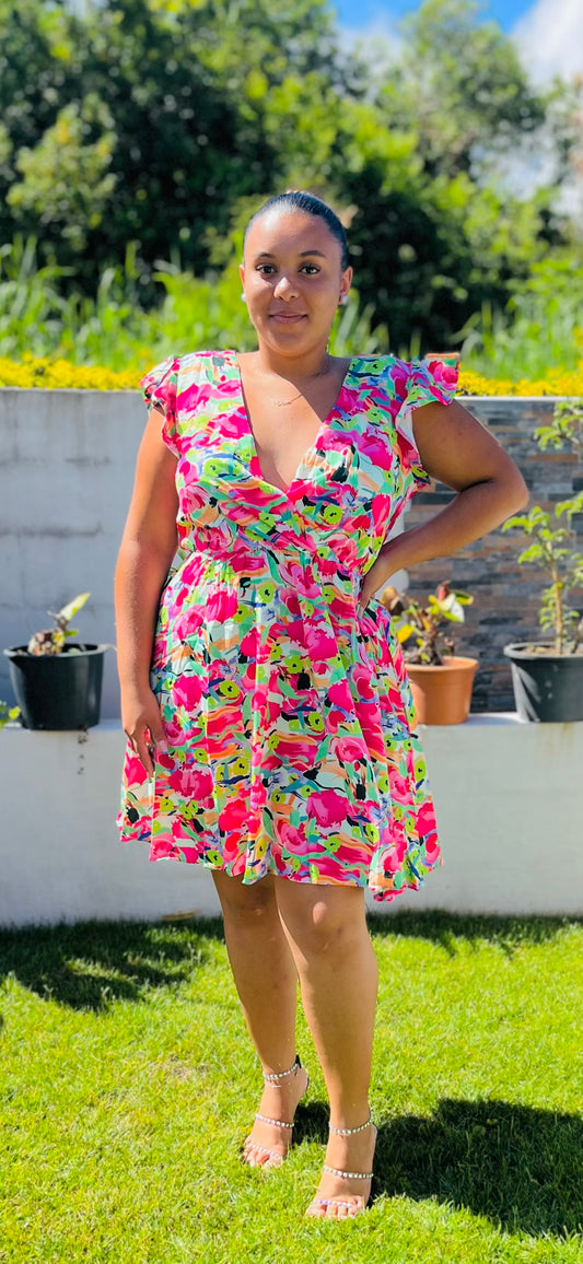 Robe courte dos V