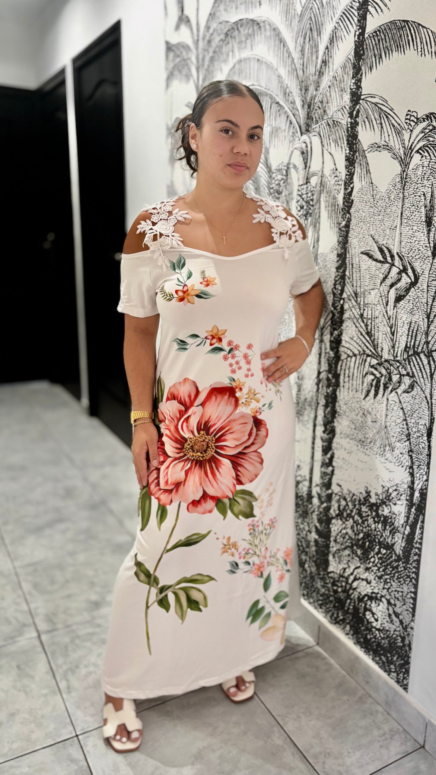 Robe longue florale