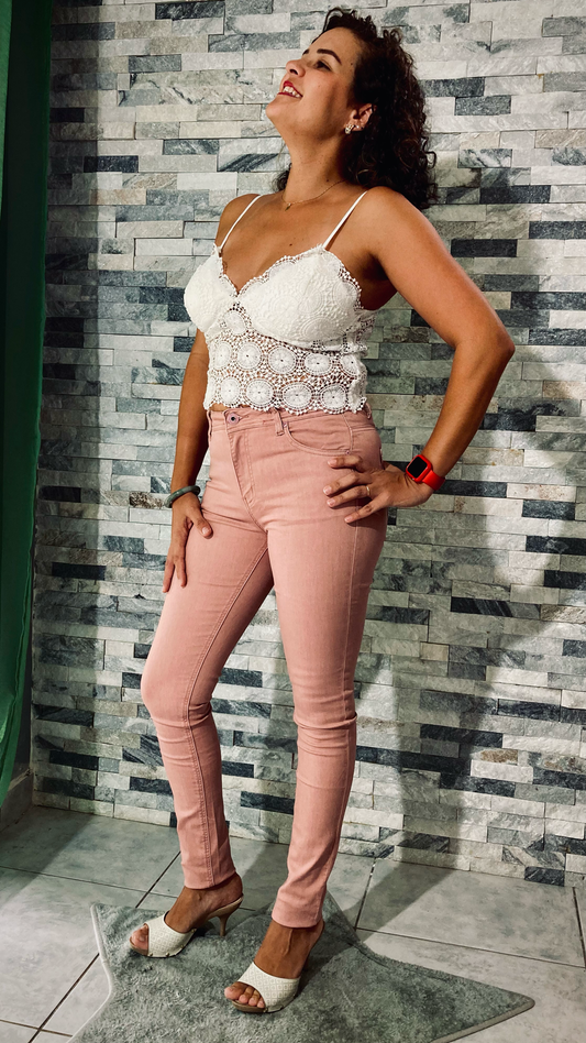 Jean rose Slim avec poches