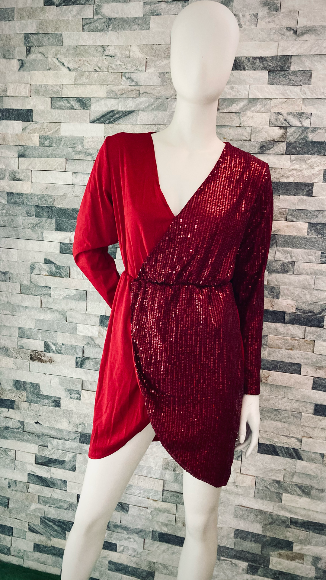 Robe courte bordeau