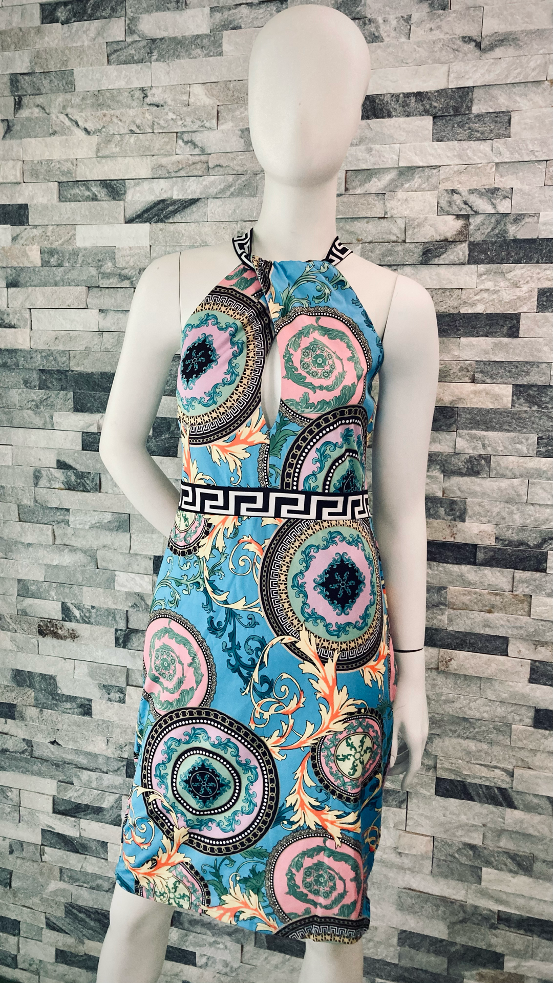 Robe Courte à motif Bleu